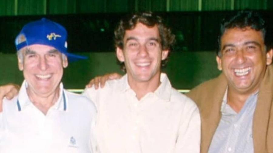 Braguinha, Ayrton Senna e Galvão Bueno - Reprodução/Instagram @galvaobueno 