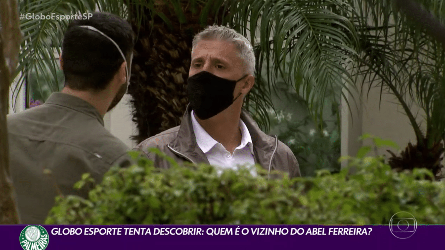 Crespo foi flagrado em condomínio de Abel durante reportagem da Globo sobre "vizinho chato" - Reprodução/TV Globo