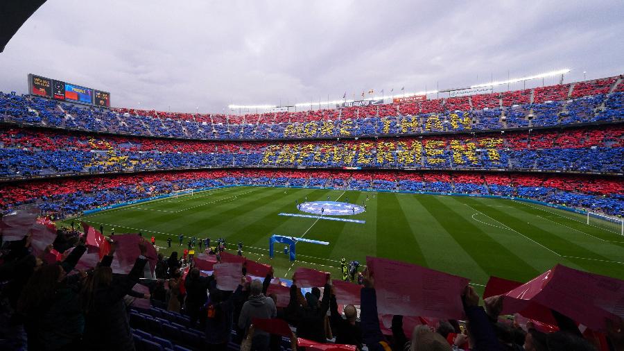 Camp Nou recebeu mais de 91 mil pessoas para o jogo entre Barcelona e Real Madrid pela Liga dos Campeões feminina - Pedro Salado/Quality Sport Images/Getty Images