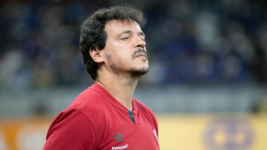 Fernando Diniz, técnico do Fluminense, durante partida contra o Cruzeiro, pelo Brasileirão