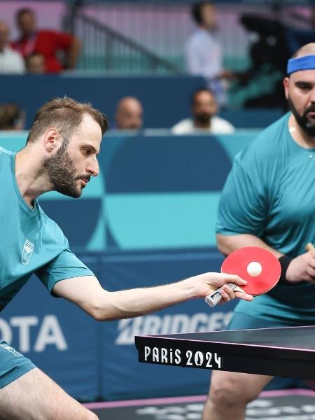 Luiz Filipe Manara e Cláudio Massad durante partida contra os franceses Mateo Boheas e Thomas Bouvais, em jogo pelas quartas de final das Paralimpíadas