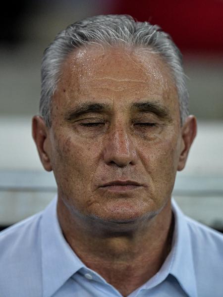 Tite, treinador do Flamengo, durante partida contra o Vasco