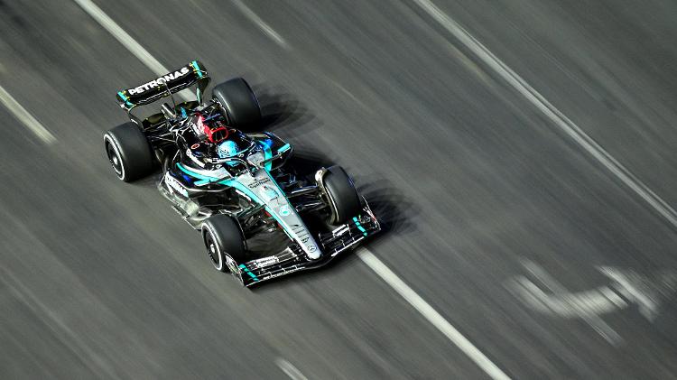 George Russell, piloto da Mercedes, durante o GP de Las Vegas