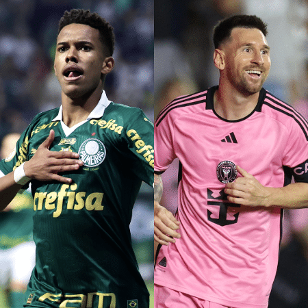 Super Mundial: Estêvão, do Palmeiras, e Lionel Messi, do Inter Miami Super Mundial: Estêvão, do Palmeiras, e Lionel Messi, do Inter Miami