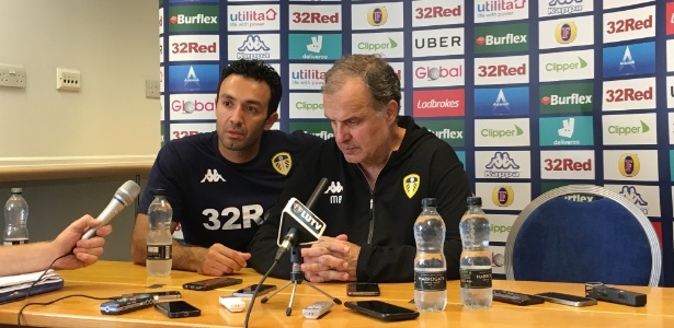 Bielsa em entrevista coletiva no Leeds United - Caio Carrieri/Colaboração para o UOL - Caio Carrieri/Colaboração para o UOL