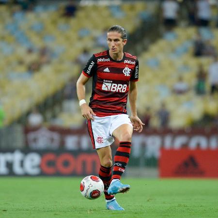 Filipe Luís, lateral do Flamengo. - Marcelo Cortes/CRF