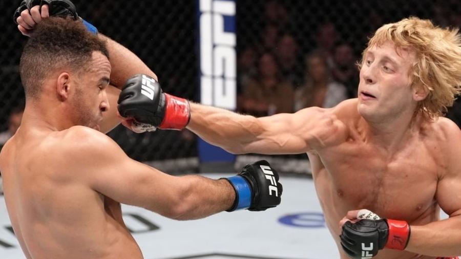 Paddy Plimbett na luta contra Jordan Levitt - Reprodução Web: // Instagram UFC