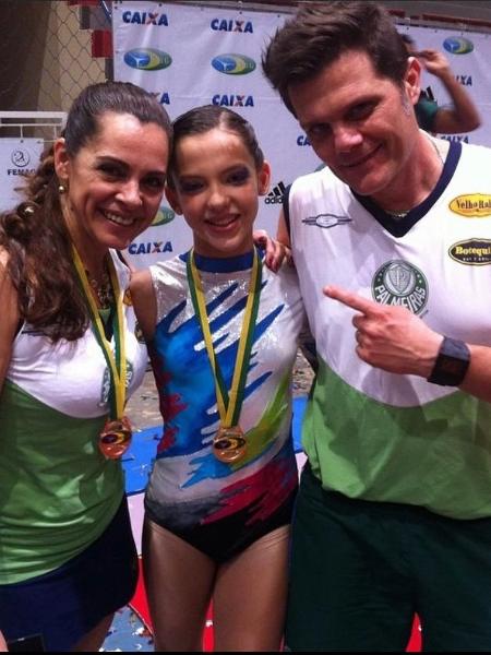 Giovanna Boscolo nos tempos de atleta de ginástica aeróbica, pelo Palmeiras