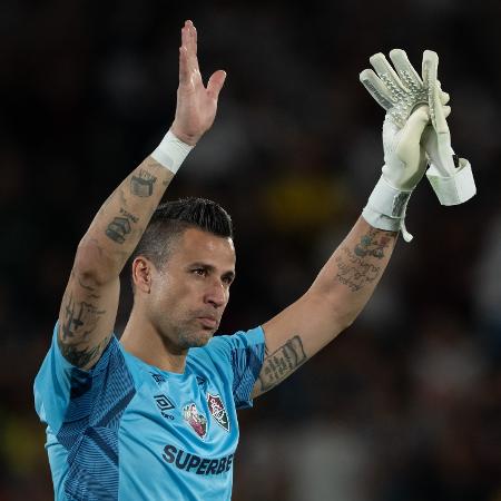 Fábio, goleiro do Fluminense, durante jogo contra o América de Cali pela Sul-Americana