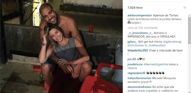 Adriano e a namorada Micaela Mesquita  - Reprodução/Instagram