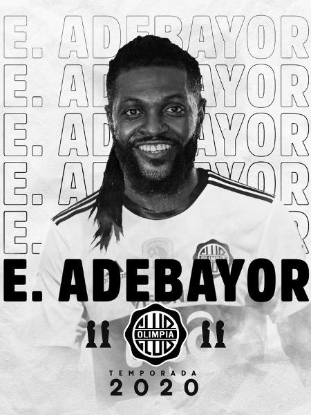 Olimpia anuncia a contratação do atacante togolês Adebayor - @elClubOlimpia/Twitter