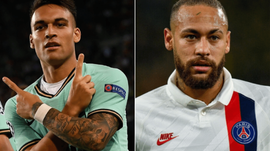 Lautaro e Neymar, na mira do Barcelona - Montagem