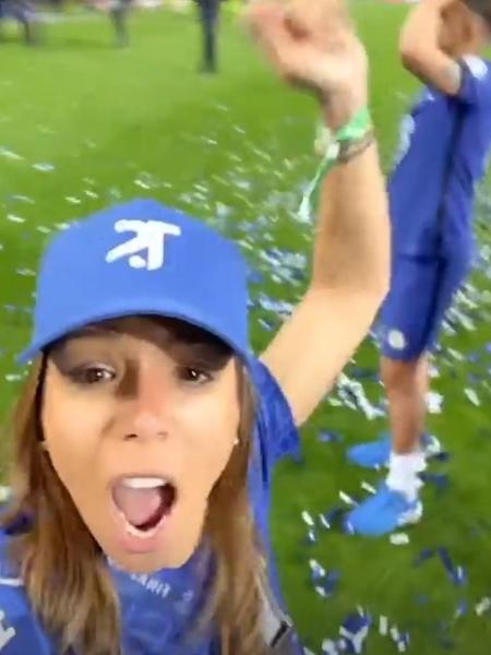 Belle Silva invade campo do Estádio do Dragão após título do Chelsea na Champions - Reprodução