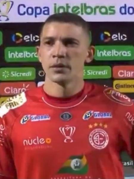 Dudu, atacante do 4 de Julho, do Piauí, após derrota para o São Paulo na Copa do Brasil - Reprodução/SporTV