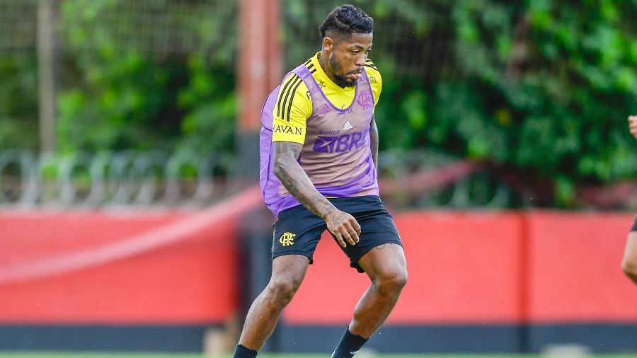 Marinho em treino do Flamengo, no Ninho do Urubu - Marcelo Cortes / Flamengo