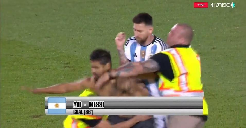 Lionel Messi é atropelado por seguranças em amistoso da Argentina contra a Jamaica