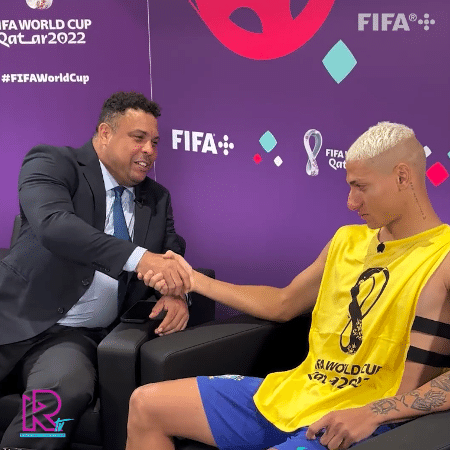 Richarlison se emociona em encontro do Ronaldo após goleada da seleção brasileira - Reprodução/Twitter