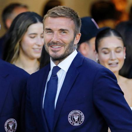 David Beckham, um dos donos do Inter Miami, durante estreia de Messi pela equipe norte-americana