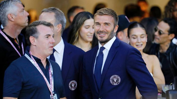 David Beckham, um dos donos do Inter Miami, durante estreia de Messi pela equipe norte-americana