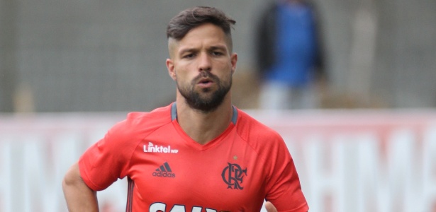 O meia Diego comemora gol do Flamengo. Camisa 35 é a referência do Rubro-negro - Gilvan de Souza/Flamengo
