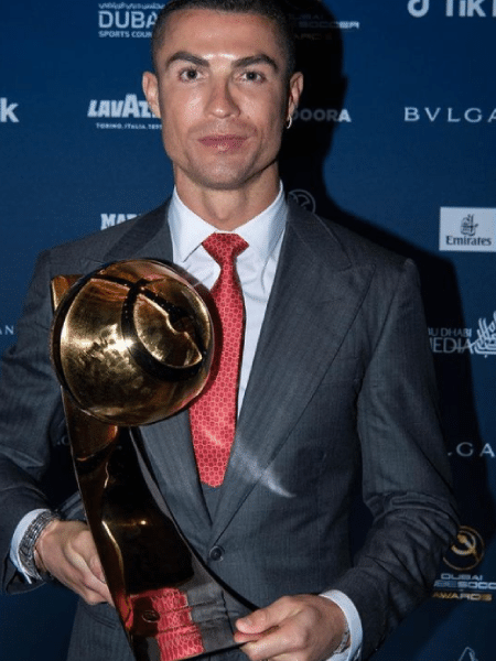 27.dez.2020 - Cristiano Ronaldo é eleito o jogador do século no Globe Soccer Awards - Reprodução/Instagram