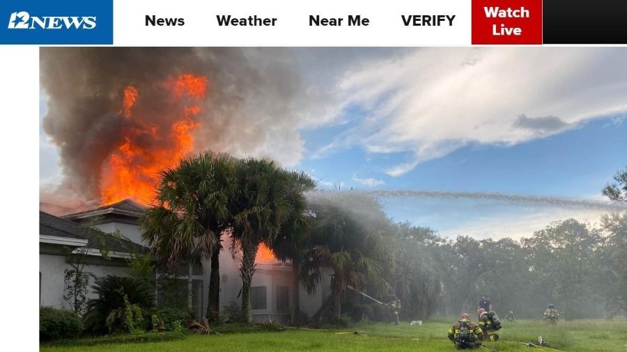 Incêndio destruiu mansão de jogador campeão da NFL, no Texas - Reprodução/12NewsNow