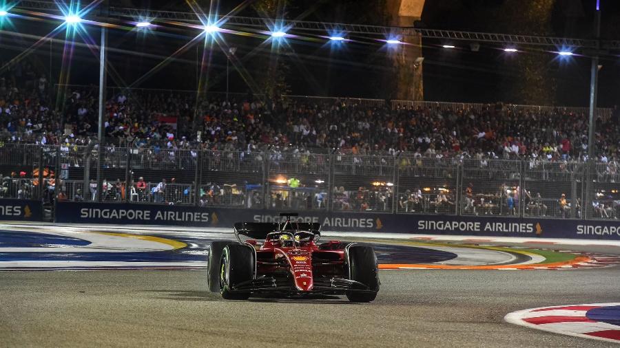 O monegasco Charles Leclerc, da Ferrari, durante o GP de Singapura