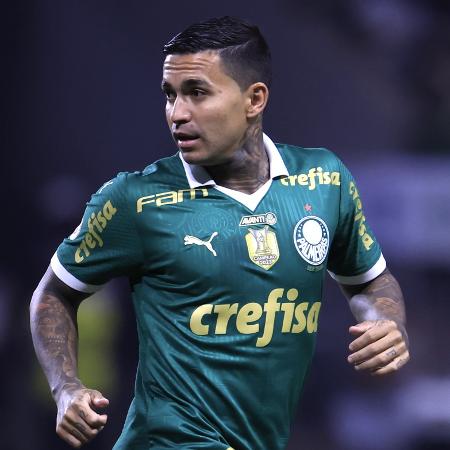 Dudu em ação durante jogo do Palmeiras contra o Juventude pelo Campeonato Brasileiro