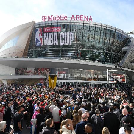 T-Mobile Arena, em Las Vegas, antes da final da NBA Cup