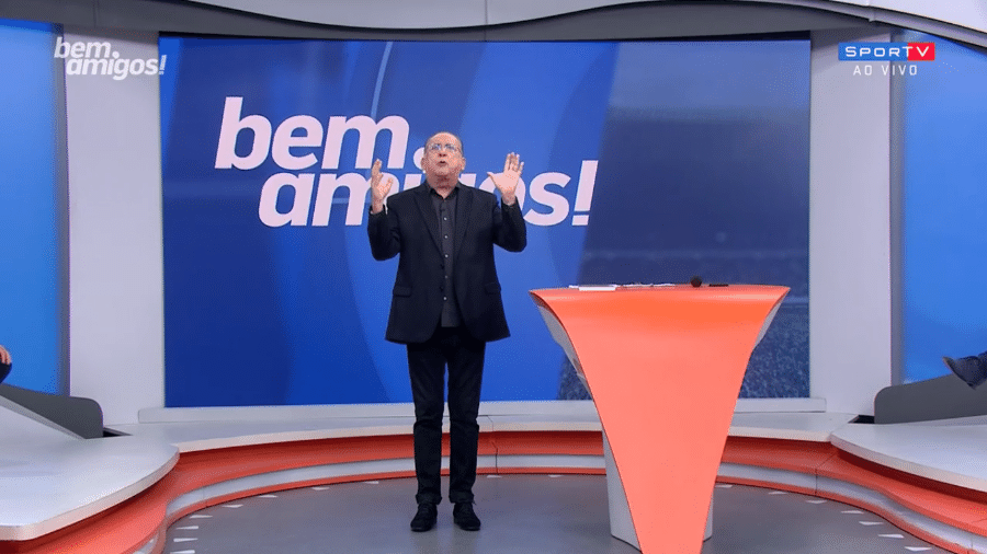 Galvão Bueno, durante edição do "Bem, Amigos" - Reprodução/SporTV