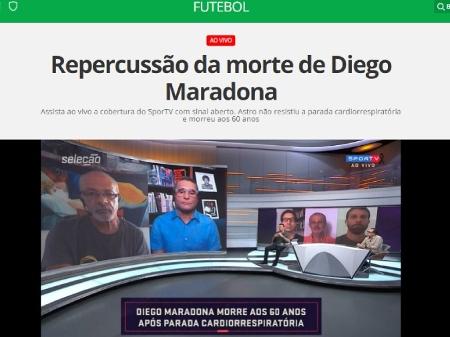 Morre Maradona Sportv Deixa Sinal Aberto Para Programacao Especial