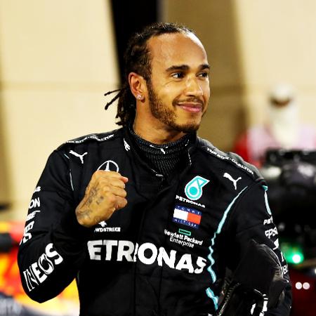 Lewis Hamilton comemora vitória no GP do Bahrein - Mark Thompson/Getty Images