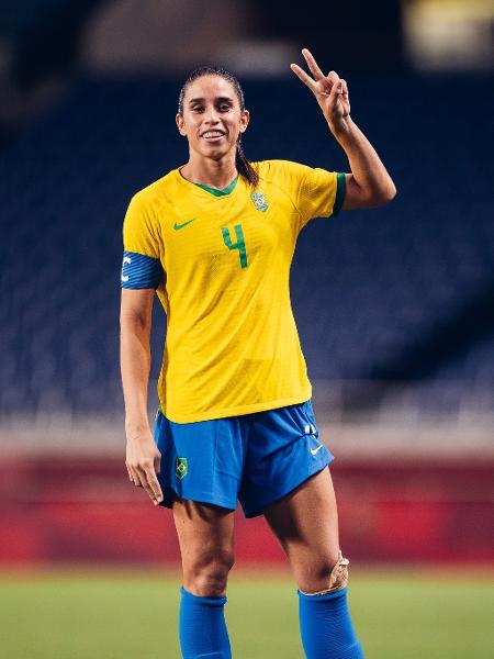 Rafaelle após jogo da seleção brasileira feminina pelas Olimpíadas