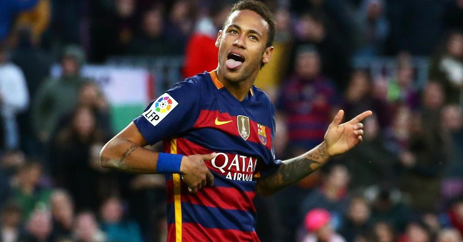 2016 - Neymar comemorando gol contra o Granada
