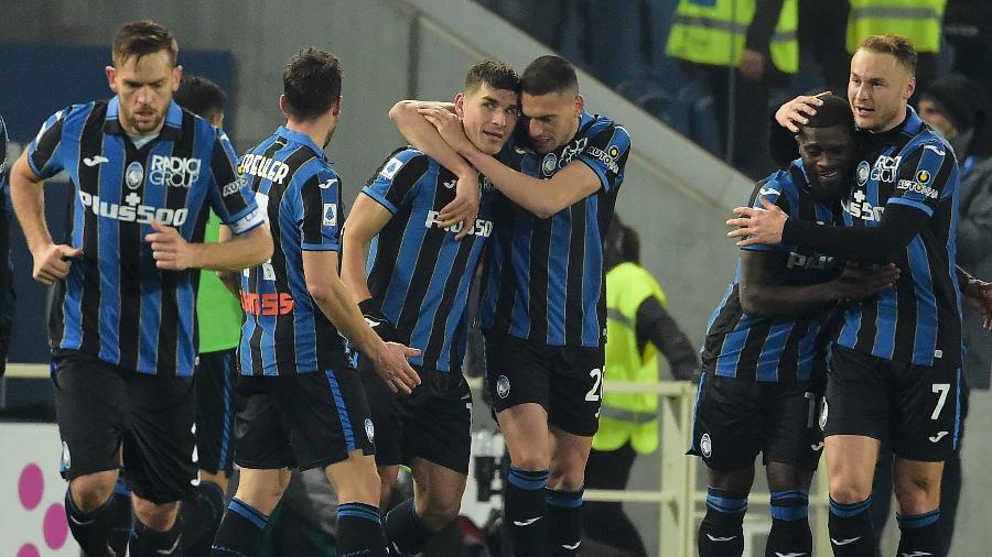 Ruslan Malinovskyi comemora gol da Atalanta sobre a Juventus no Campeonato Italiano - ANDREAS SOLARO/AFP
