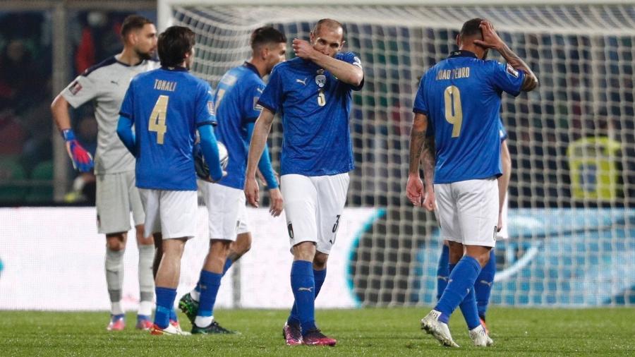 Chiellini lamenta eliminação da Itália para Macedônia do Norte nas Eliminatórias Europeias para a Copa do Mundo de 2022 - REUTERS/Guglielmo Mangiapane