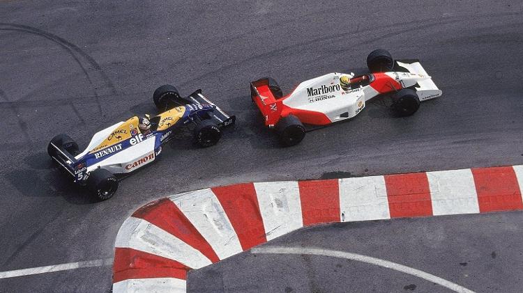 GP do Mônaco 1992: Ayrton Senna e Nigel Mansell disputam Vitória - Getty Images - Getty Images