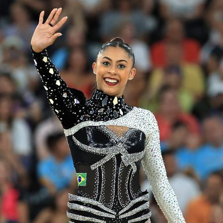 Bárbara Domingos, a Babi, na prova de fitas da ginástica rítmica das Olimpíadas de Paris Bárbara Domingos, a Babi, na prova de fitas da ginástica rítmica das Olimpíadas de Paris
