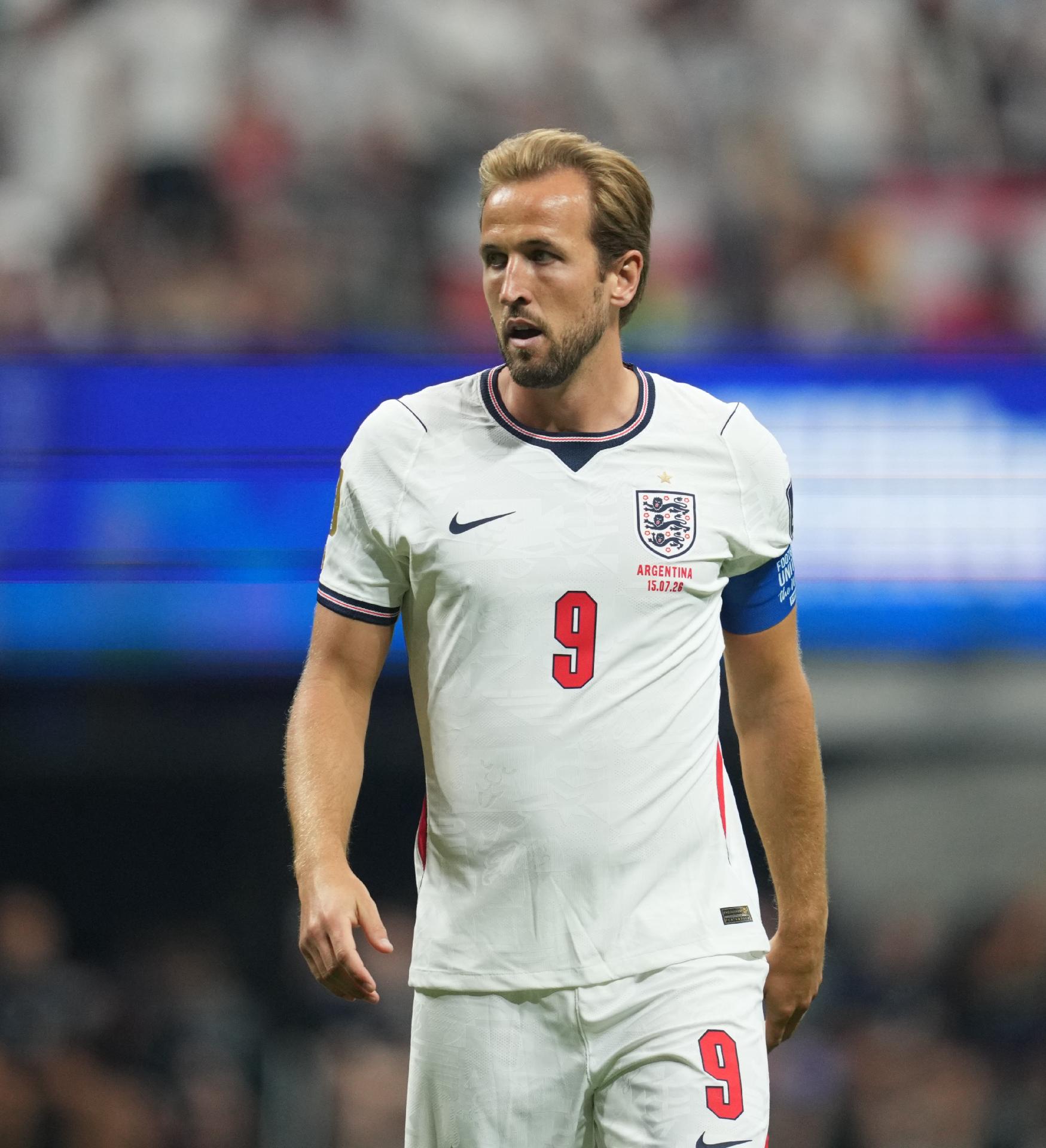 Harry Kane, atacante da Inglaterra, em ação durante duelo da Copa do Mundo - undefined