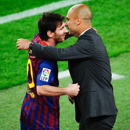 Guardiola, hoje no Manchester City, treinou Messi no Barcelona - David Ramos/Getty Images