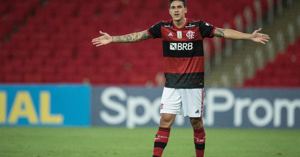 Pedro abre o placar para o Flamengo na partida contra o Sport, pelo Brasileirão