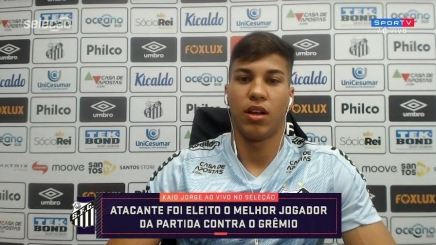 Kaio Jorge pede respeito após vitória sobre o Grêmio na Copa Libertadores - Reprodução/SporTV