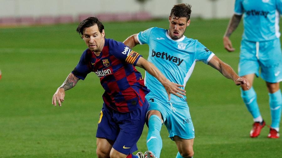 Messi, durante partida entre Barcelona e Leganés, pelo Campeonato Espanhol - REUTERS/Albert Gea