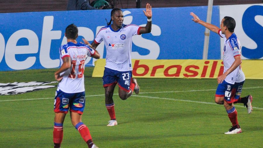 Rodallega comemora gol do Bahia contra o Fortaleza pelo Brasileirão - Jhony Pinho/AGIF