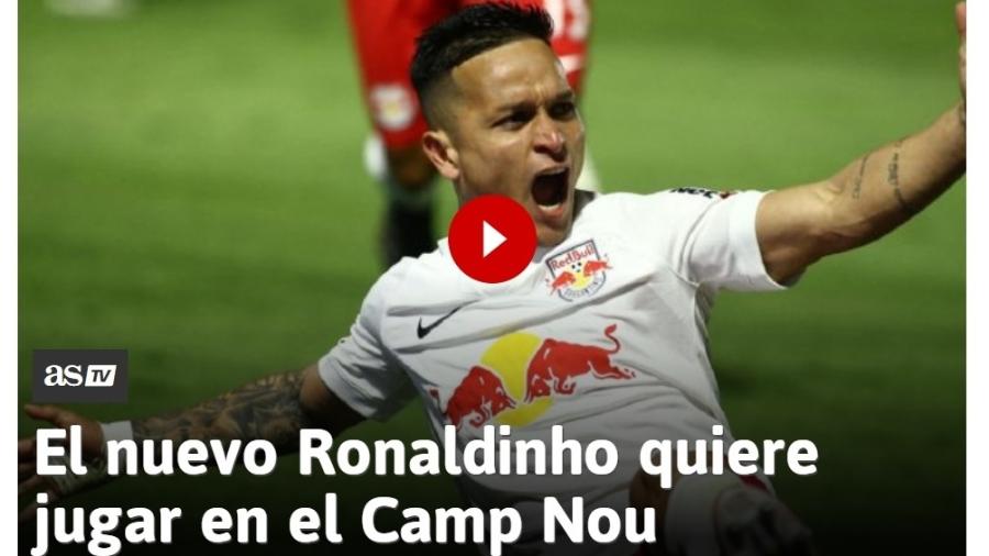 Jornal espanhol "As" chamou Artur Victor, do RB Bragantino, de "novo Ronaldinho" - Reprodução