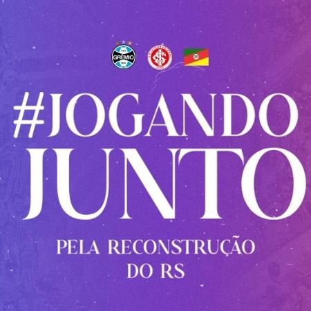Imagem da campanha de Inter e Grêmio pela reconstrução do Rio Grande do Sul - Reprodução