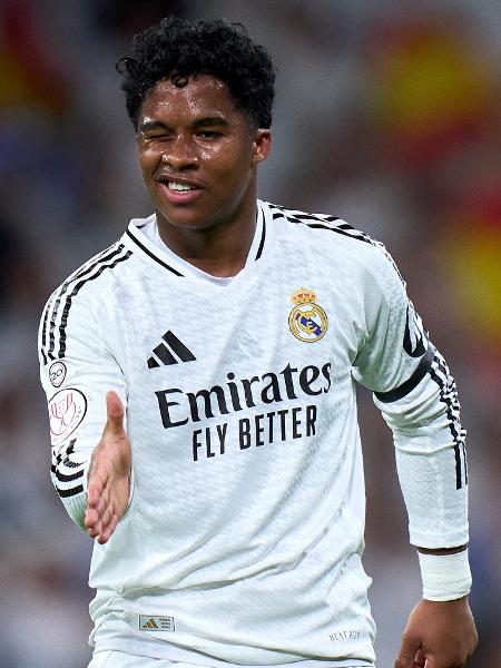 Endrick comemora gol marcado pelo Real Madrid contra a Real Sociedad na Copa do Rei Endrick comemora gol marcado pelo Real Madrid contra a Real Sociedad na Copa do Rei