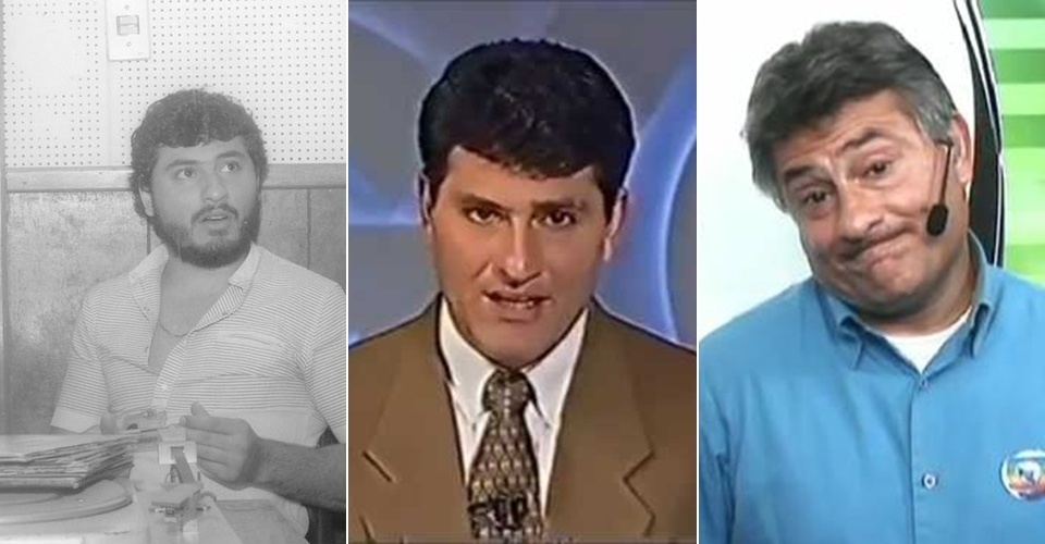 Cleber Machado já ostentou uma barba, teve momentos mais sérios no jornalismo e agora costuma ser um narrador bem humorado - Arte/UOL
