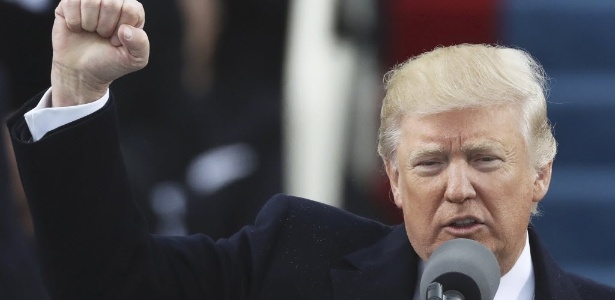 Trump discursa durante a posse como presidente americano na última sexta-feira - REUTERS/Carlos Barria