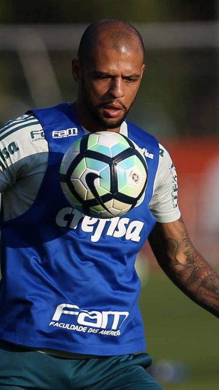 Felipe Melo durante treino do Palmeiras - Agência Palmeiras